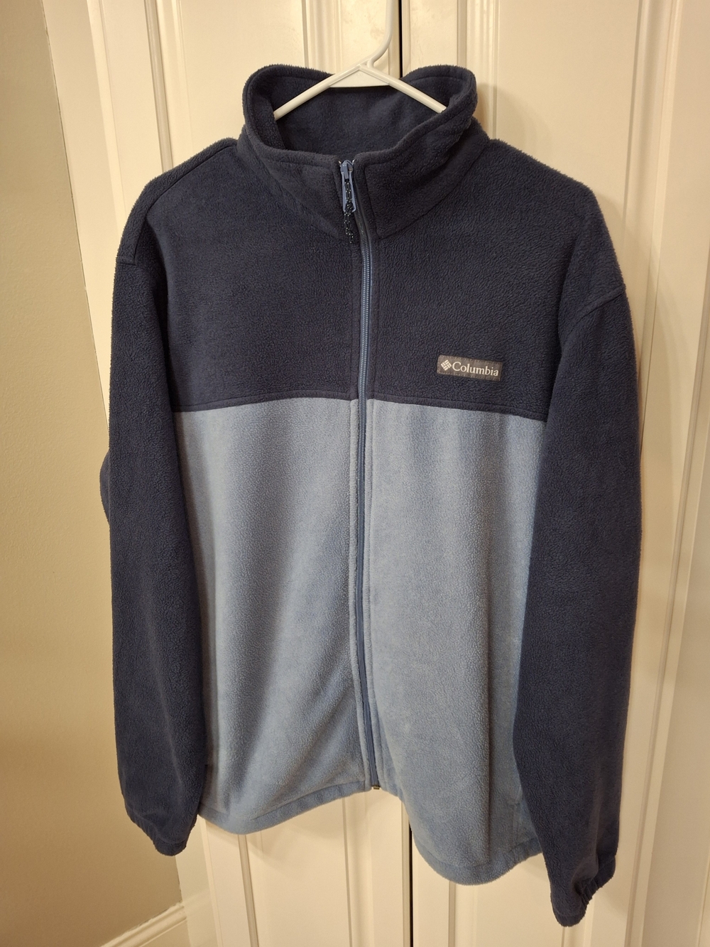 Columbia Mens Two-Tone Blue Full-Zip Fleece Jacket XL